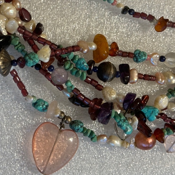 Judy Rosetta OOAK Necklace - Santa Domingo - Turquoise - Pearls - Picture 9 of 13